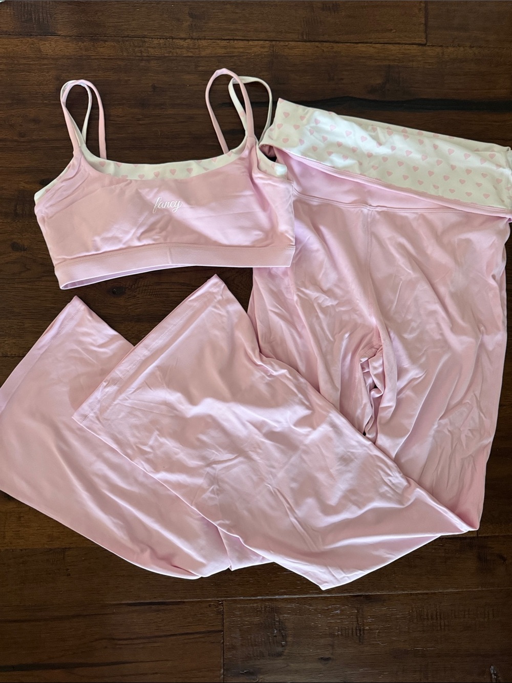 Fancy Valentines Collection Fold Over Flare Pants and Bra